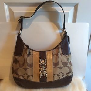 COACH Shoulder Purse.  Signature fabric.